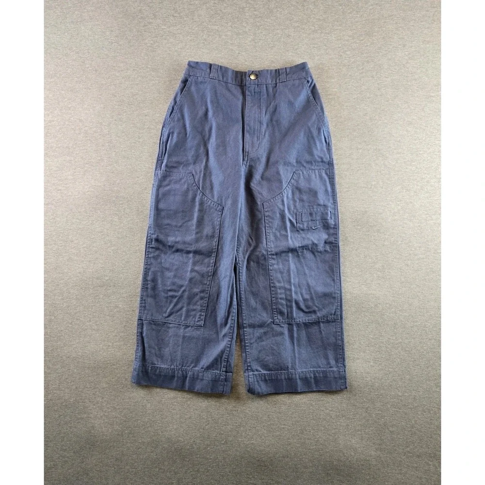 Nike Sportswear Metro Ground Carpenter Pants Boys L Blue Canvas Wide Leg FV8047‎